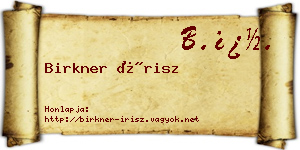 Birkner Írisz névjegykártya
